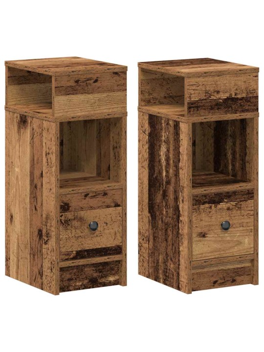 Noční stolky 2 ks se zásuvkou old wood 25 x 31 x 66 cm