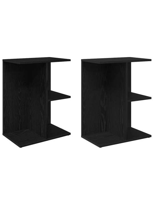 Noční stolky 2 ks černý dub 46,5x29x61 cm kompozitní dřevo
