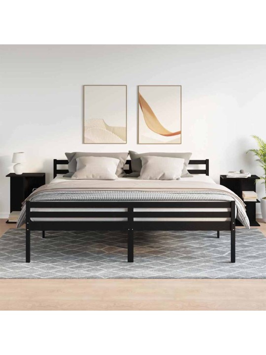 Noční stolky 2 ks černý dub 46,5x29x61 cm kompozitní dřevo