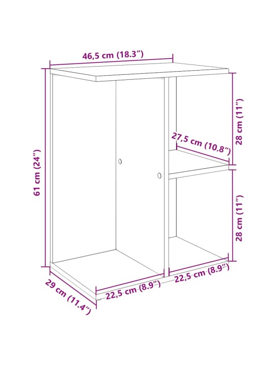 Noční stolek betonově šedý 46,5x29x61 cm kompozitní dřevo