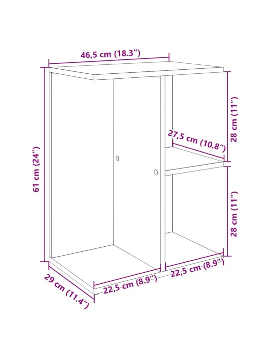 Noční stolek dub artisan 46,5x29x61 cm kompozitní dřevo
