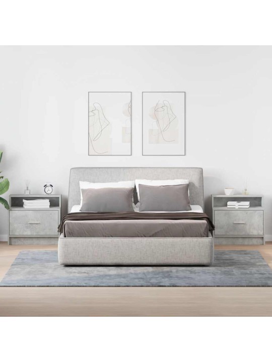 Noční stolky se zásuvkou 2 ks betonově šedá 51x31x47 cm