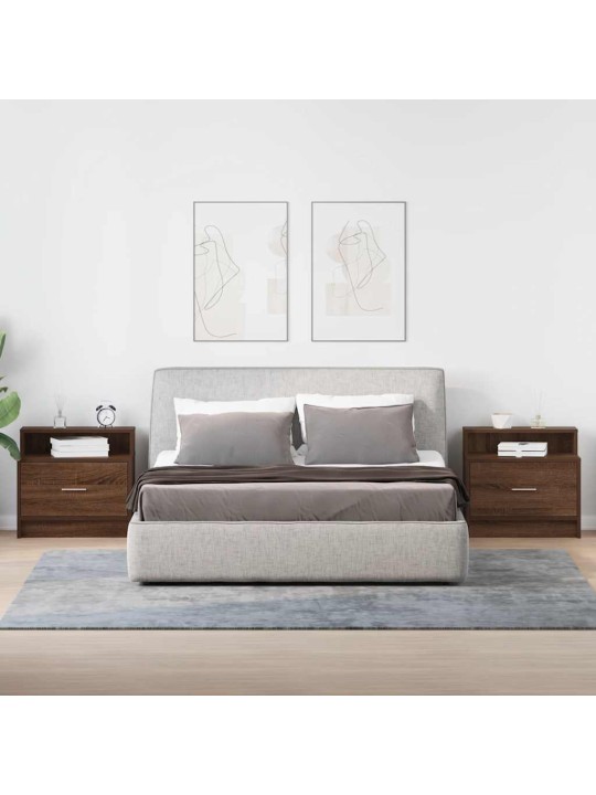 Noční stolky se zásuvkou 2 ks hnědý dub 51x31x47 cm