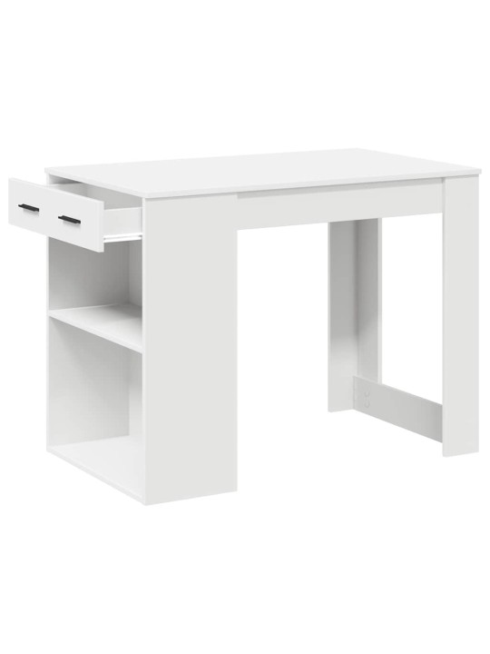 Psací stůl se zásuvkou a policí bílý 102x62x77,5 cm kompozit