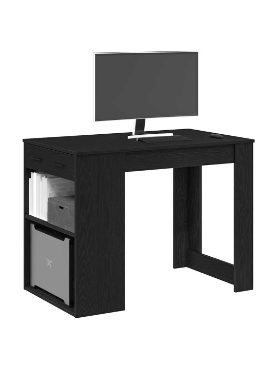 Psací stůl se zásuvkou a policí černý dub 102x62x77,5 cm