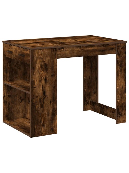 Psací stůl se zásuvkou a policí kouřový dub 102x62x77,5 cm