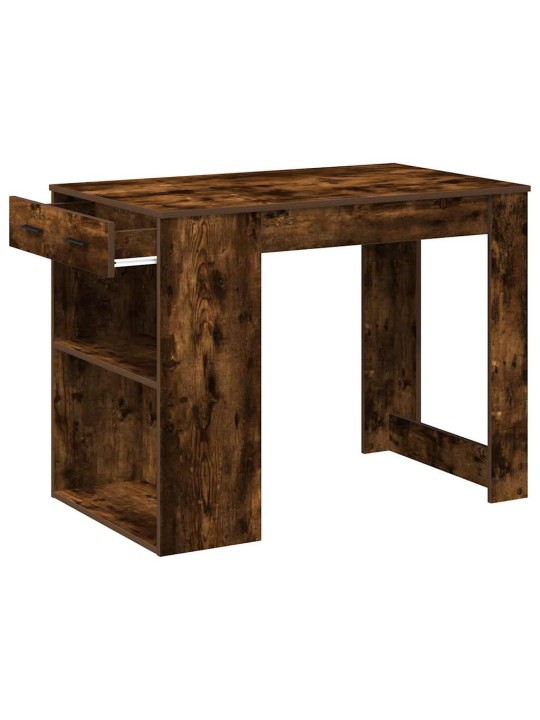Psací stůl se zásuvkou a policí kouřový dub 102x62x77,5 cm