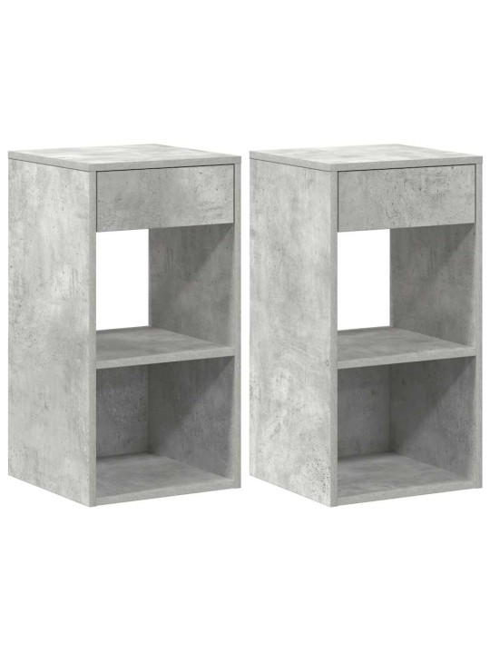 Noční stolky se zásuvkou 2 ks betonově šedá 35x34x66,5 cm