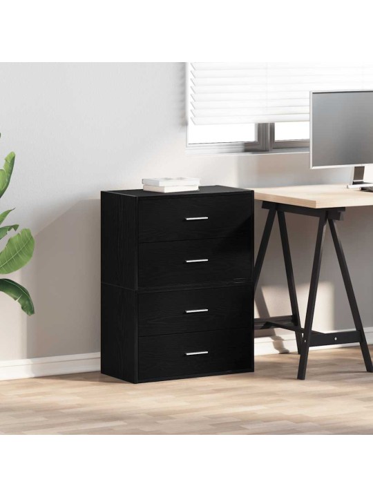 Vida skříňky s 2 zásuvkami 2 ks černý dub 60x31x40 cm kompozitní dřevo