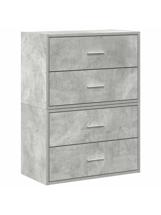 Vida skříňky s 2 zásuvkami 2 ks betonově šedá 60x31x40 cm kompozit