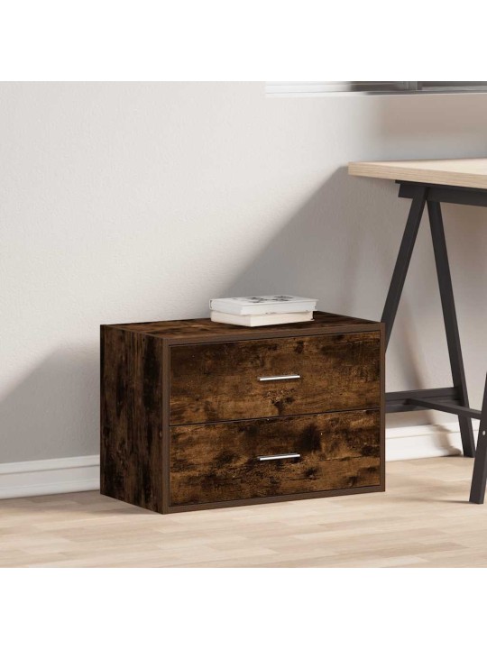 Vida skříňka s 2 zásuvkami kouřový dub 60x31x40 cm kompozitní dřevo