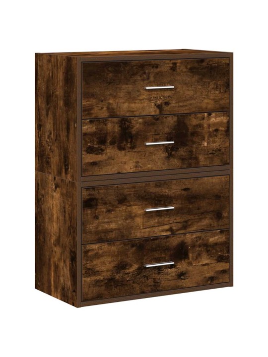Vida skříňky s 2 zásuvkami 2ks kouřový dub 60x31x40cm kompozitní dřevo