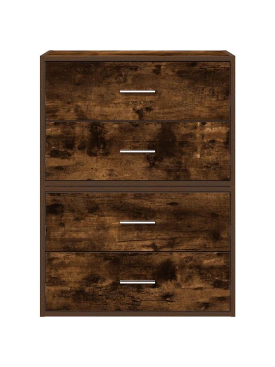 Vida skříňky s 2 zásuvkami 2ks kouřový dub 60x31x40cm kompozitní dřevo