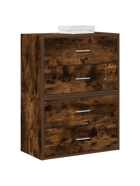 Vida skříňky s 2 zásuvkami 2ks kouřový dub 60x31x40cm kompozitní dřevo