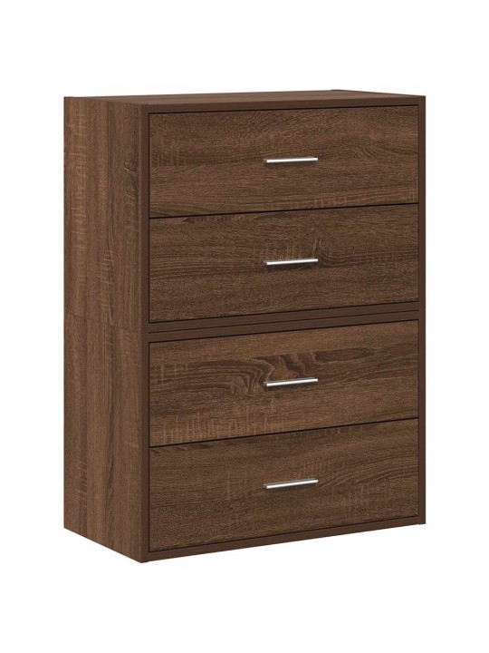 Vida skříňky s 2 zásuvkami 2 ks hnědý dub 60x31x40 cm kompozitní dřevo