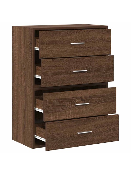 Vida skříňky s 2 zásuvkami 2 ks hnědý dub 60x31x40 cm kompozitní dřevo