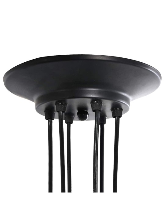 Závěsné svítidlo se 6 držáků lamp e27 černé metal