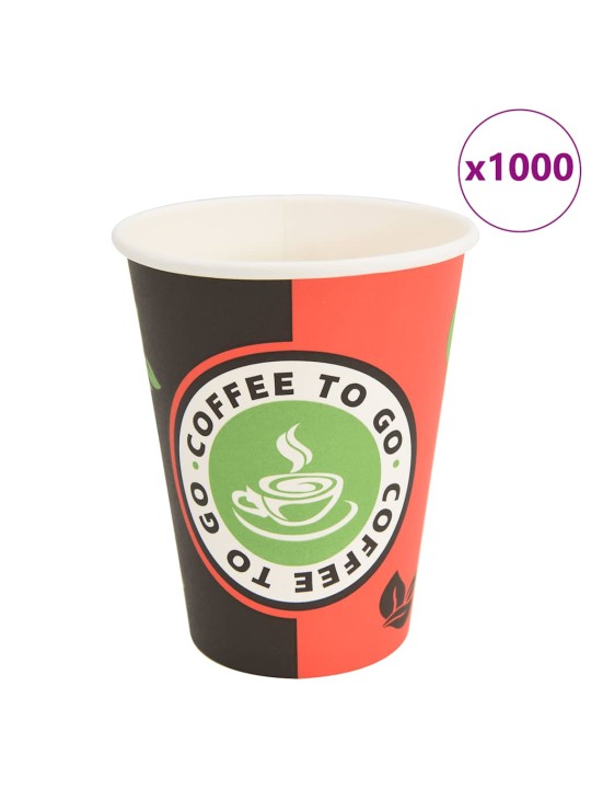 Papírové kelímky na kávu 1000 pcs 12oz 300ml červeno-černý