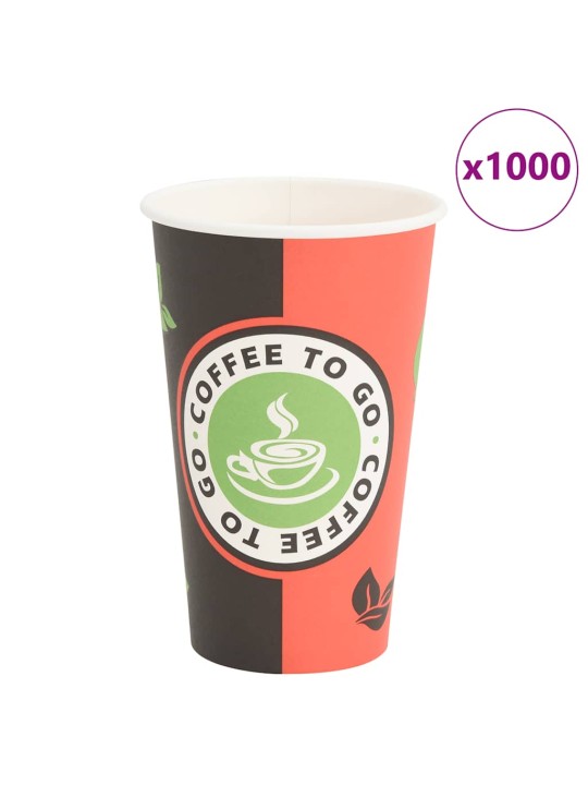 Papírové kelímky na kávu 1000 pcs 16oz 400ml červeno-černý
