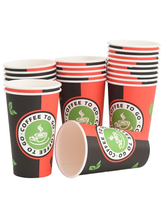 Papírové kelímky na kávu 1000 pcs 16oz 400ml červeno-černý