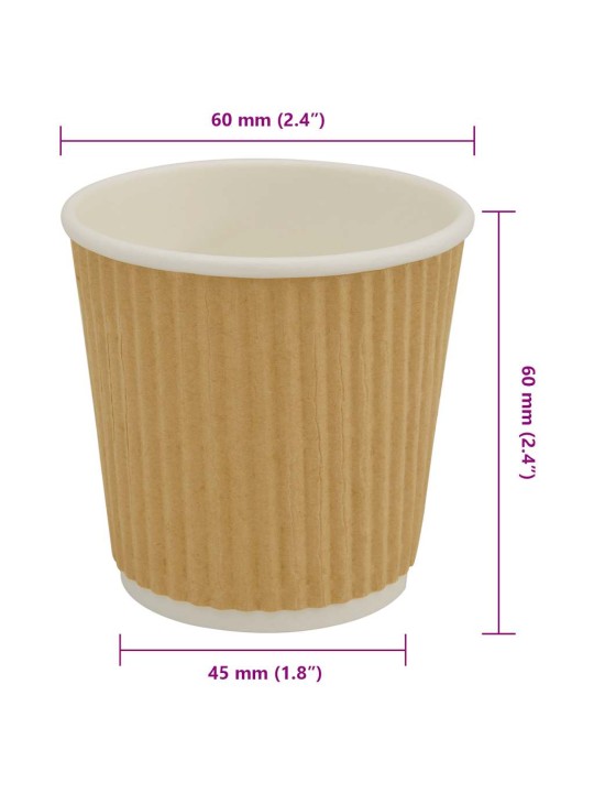 Papírové kelímky na kávu 1000 pcs 4oz 100ml hnědé