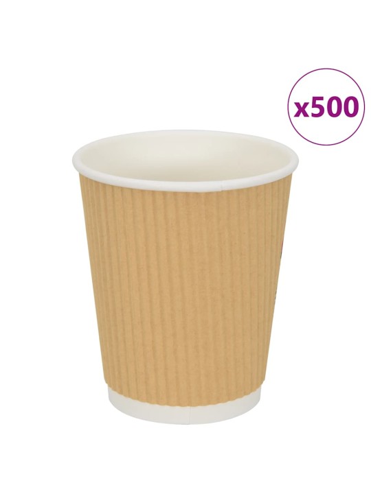 Papírové kelímky na kávu 500 pcs 8oz 200ml hnědé