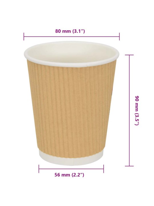 Papírové kelímky na kávu 500 pcs 8oz 200ml hnědé