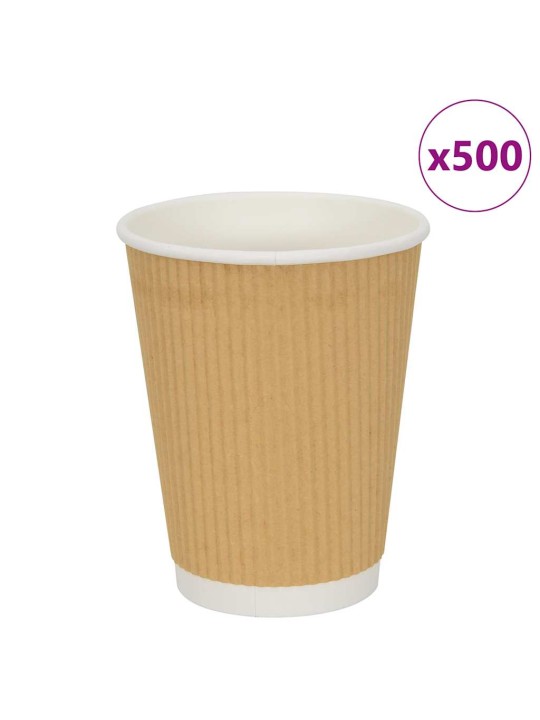 Papírové kelímky na kávu 500 pcs 12oz 300ml hnědé