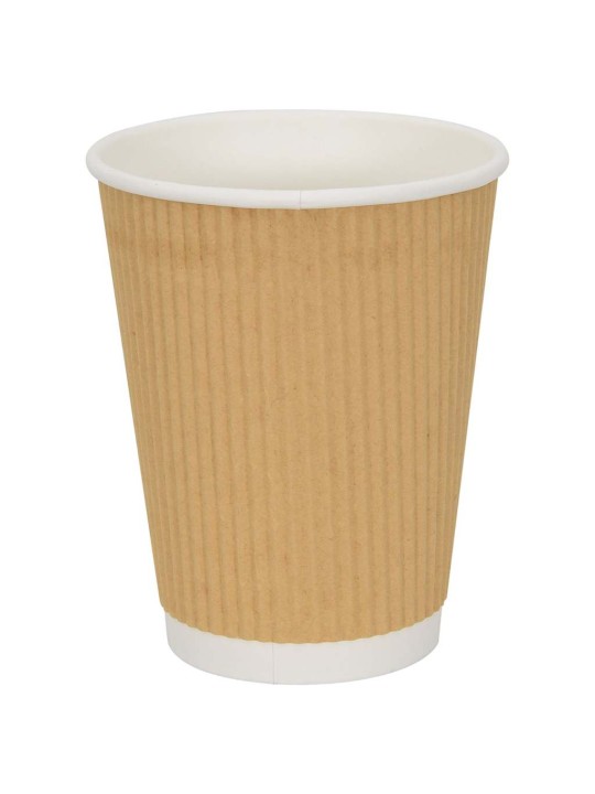 Papírové kelímky na kávu 500 pcs 12oz 300ml hnědé