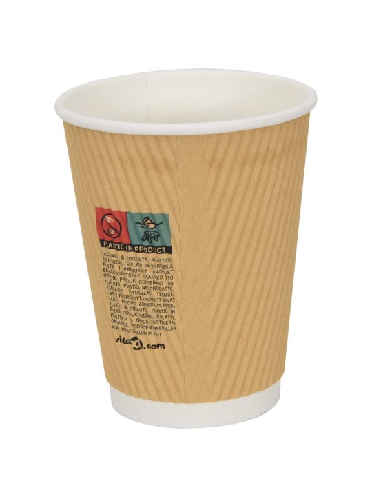 Papírové kelímky na kávu 500 pcs 12oz 300ml hnědé