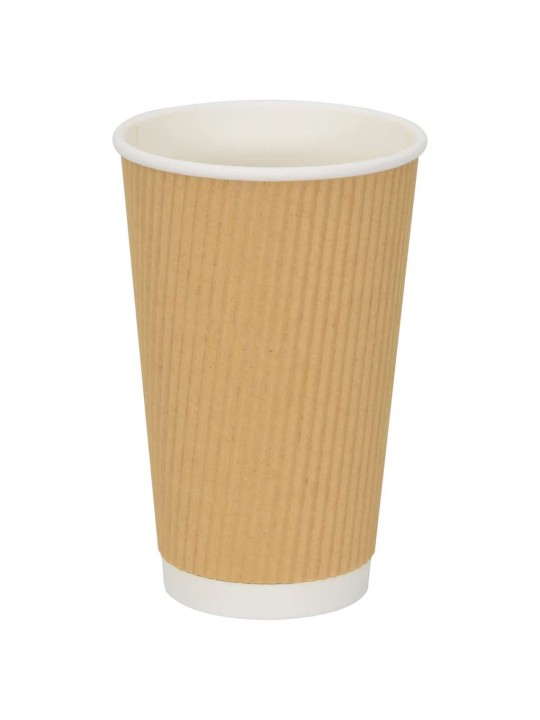 Papírové kelímky na kávu 500 pcs 16oz 400ml hnědé