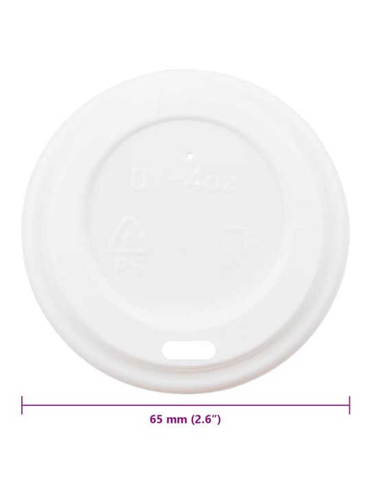 Papírové víčka na kávu ø60 mm 4oz 1000 pcs bílé plast