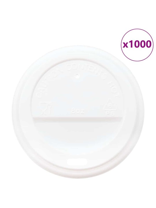 Papírové víčka na kávu ø80 mm 8oz 1000 pcs bílé plast