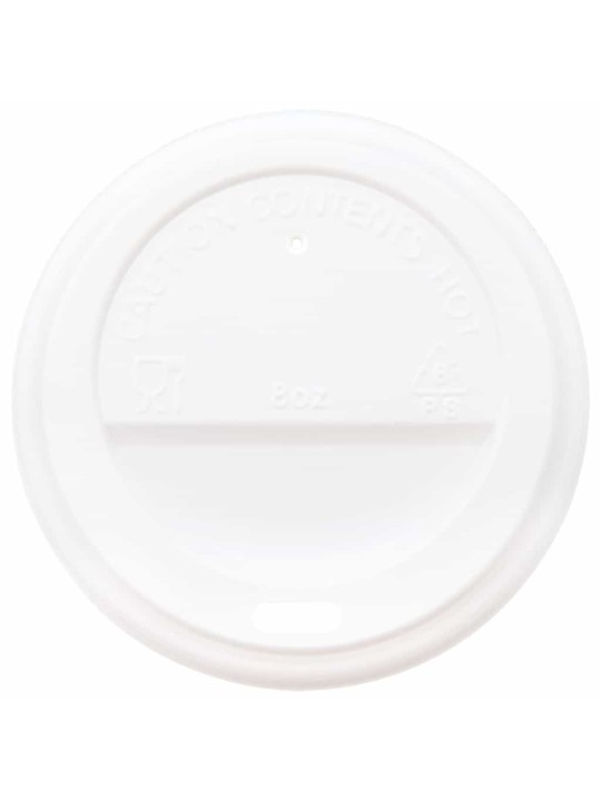 Papírové víčka na kávu ø80 mm 8oz 1000 pcs bílé plast