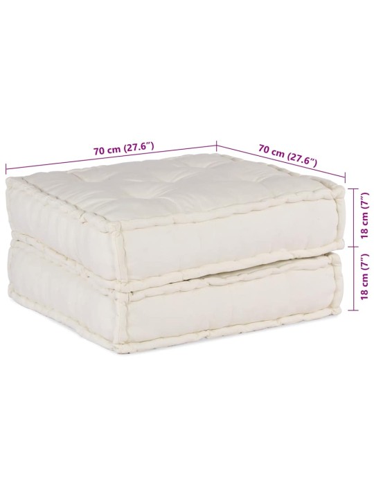 Modulární puf krémový 70x70x36 látka