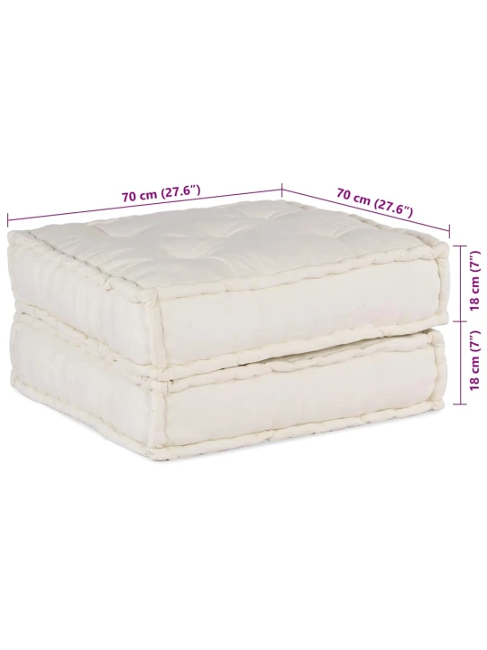 Modulární puf krémový 70x70x36 látka