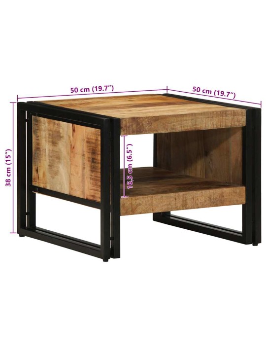 Konferenční stolek 50x50x38 cm masivní surové dřevo mango