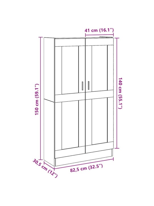 Skříň dub artisan 82,5 x 30,5 x 150 cm kompozitní dřevo