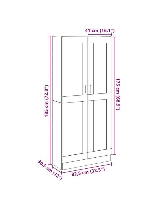Skříň old wood 82,5 x 30,5 x 185 cm kompozitní dřevo