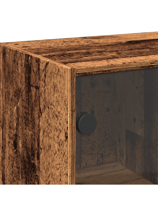 Highboard s dvířky old wood 68 x 37 x 142 cm kompozitní dřevo