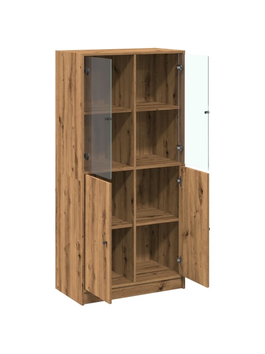 Highboard s dvířky dub artisan 68x37x142 cm kompozitní dřevo