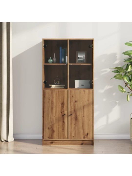 Highboard s dvířky dub artisan 68x37x142 cm kompozitní dřevo