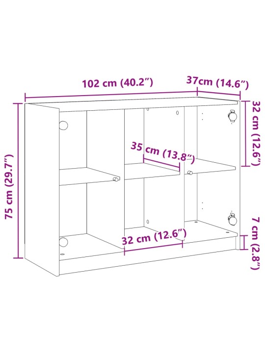 Příborník dub artisan 102 x 37 x 75,5 cm kompozitní dřevo