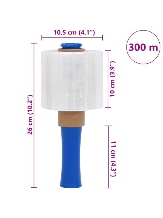 Stretch fólie 10 ks, průhledná, 23 µm, 10 cm x 300 m