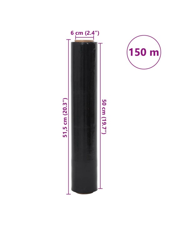 Stretch fólie 6 ks černá 30 μm 50 cm x 150 m