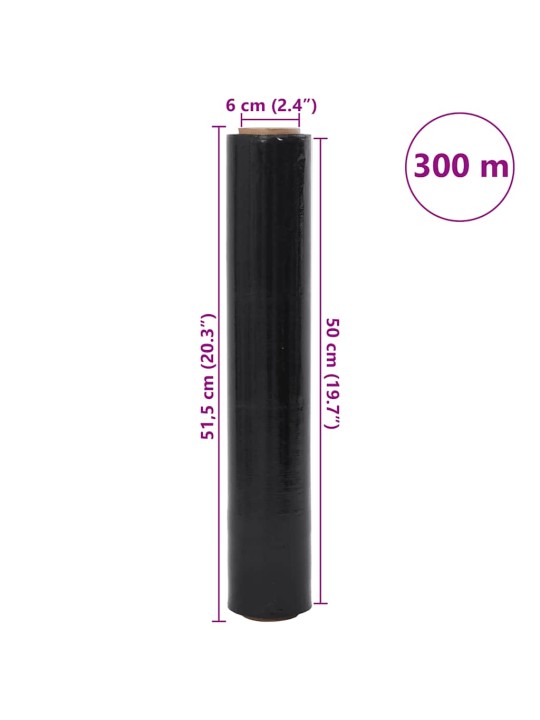 Stretch fólie 2 ks černá 23 μm 50 cm x 300 m