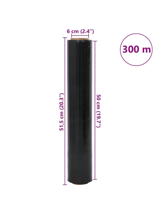 Stretch fólie 6 ks černá 20 μm 50 cm x 300 m