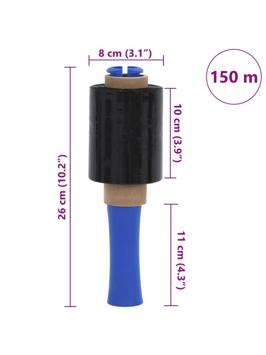 Stretch fólie 50 ks, černá, 23 µm, 10 cm x 150 m