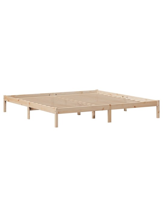 Postel s knihovnou bez matrace 200 x 200 cm masivní borovice