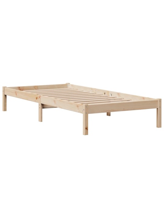 Postel s knihovnou bez matrace 90 x 190 cm masivní borovice